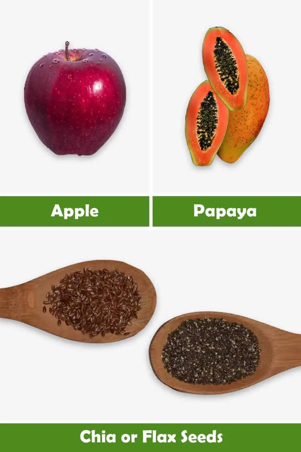 APPLE, PAPAYA AND CHIA OR FLAX SEEDS