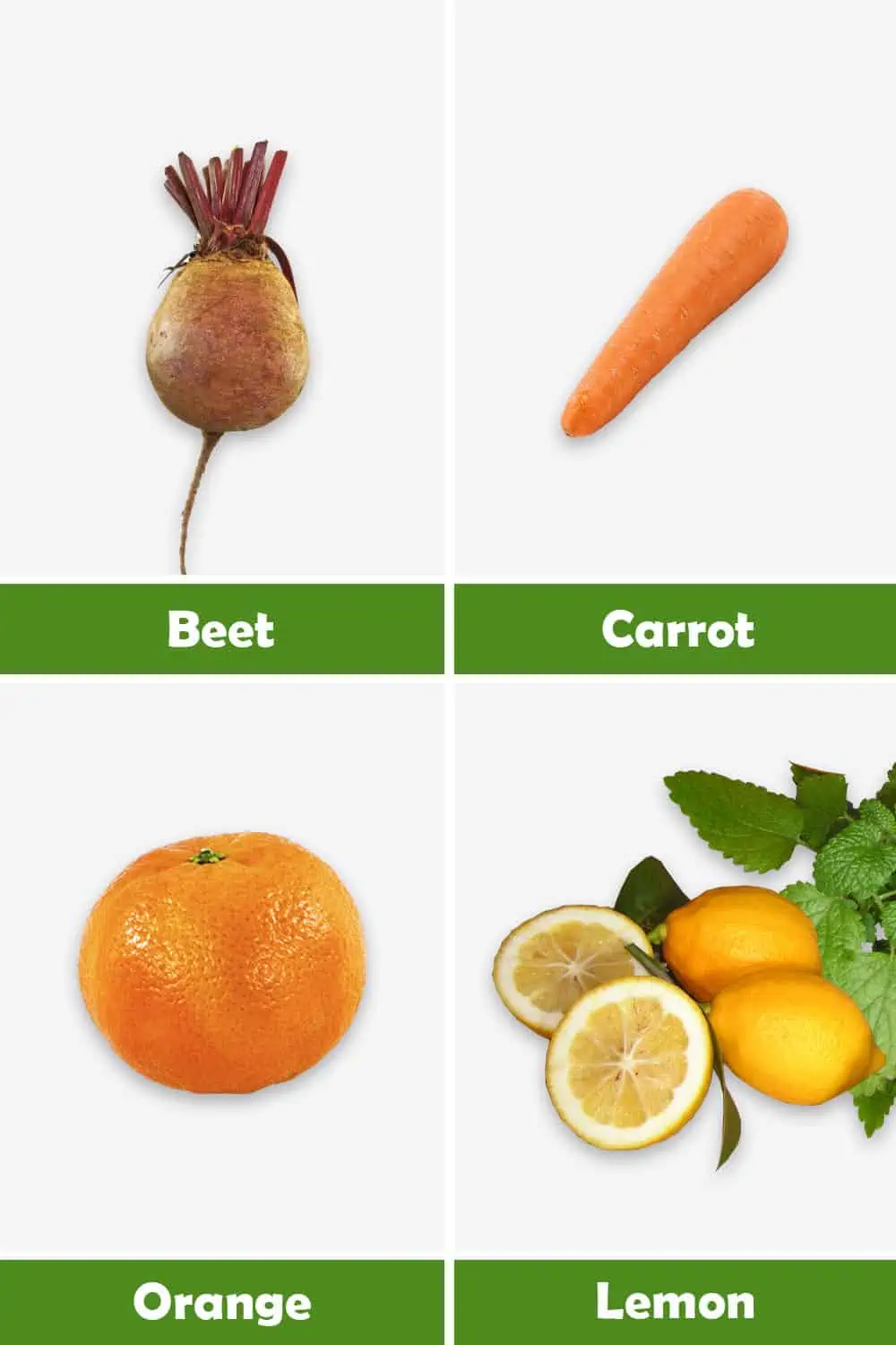 BEET, CARROT, ORANGE AND LEMON