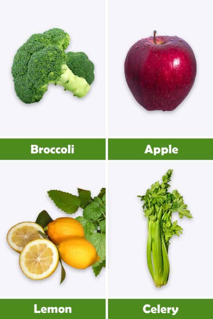 Broccoli, Apple, Lemon and Celery Juice