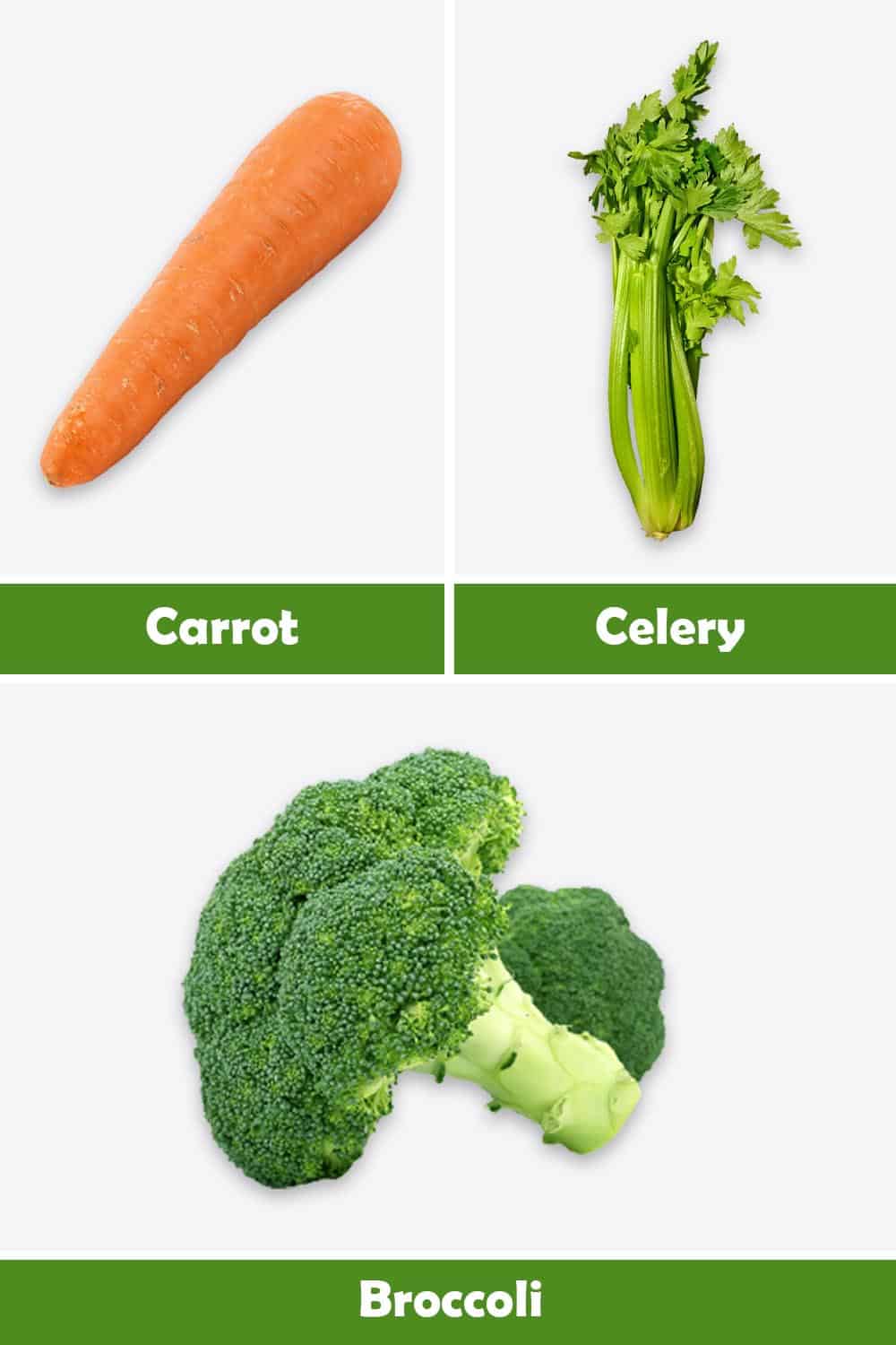 CARROT, CELERY AND BROCCOLI