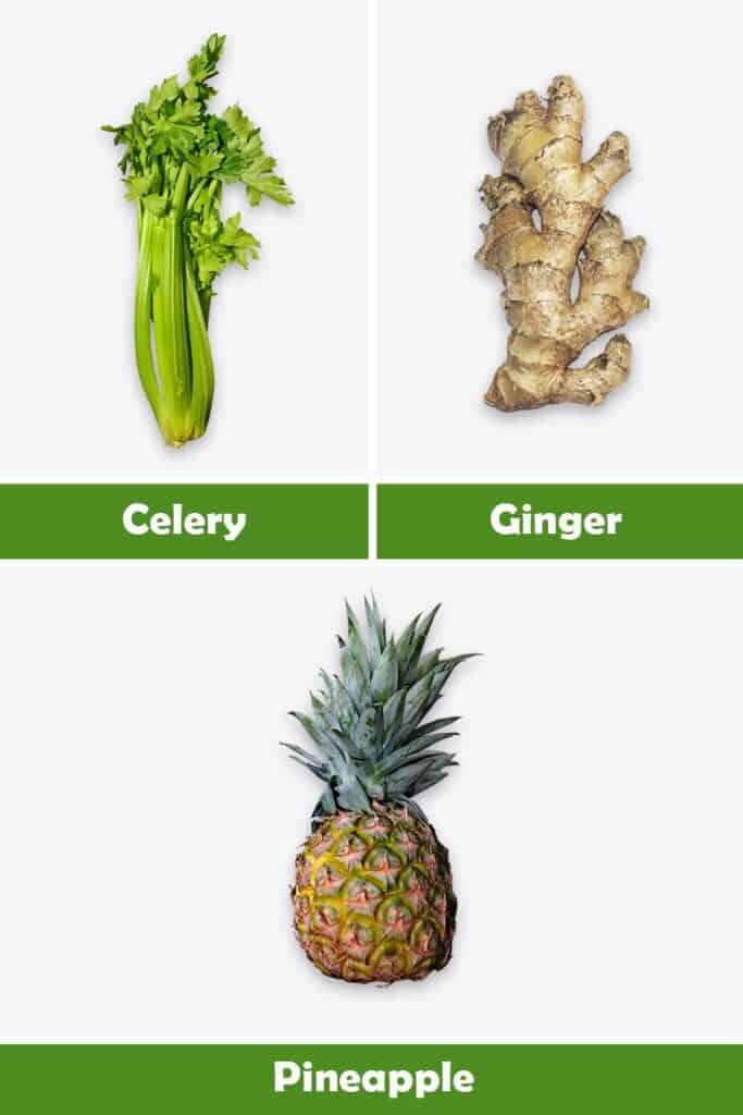 Celery, Ginger and Pineapple Juice