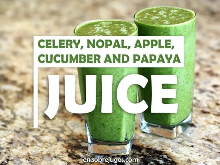 CELERY, NOPAL, APPLE, CUCUMBER AND PAPAYA JUICE