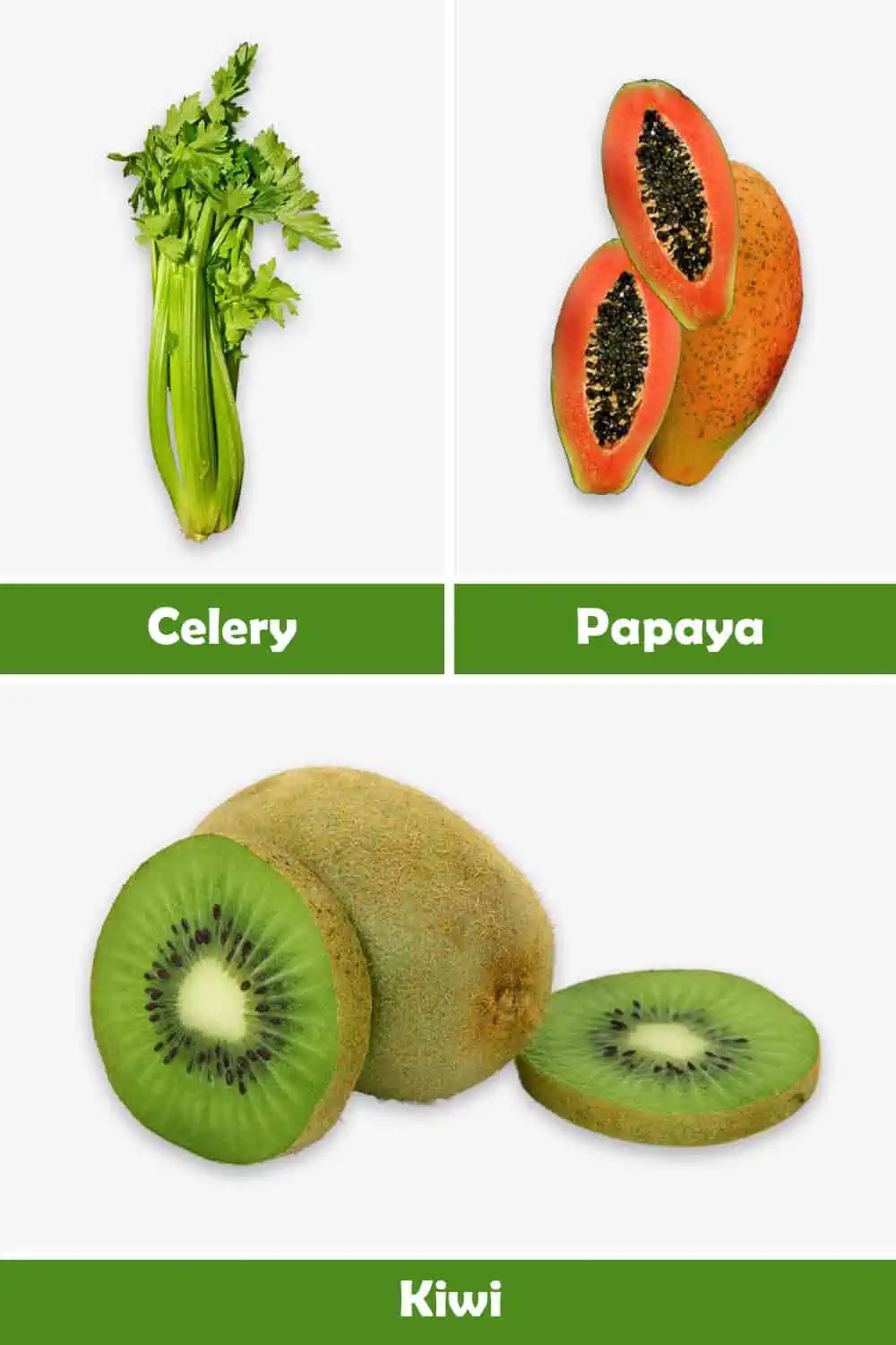 CELERY, PAPAYA AND KIWI
