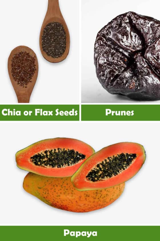 Papaya, Prunes and Flax / Chia Seeds Smoothie