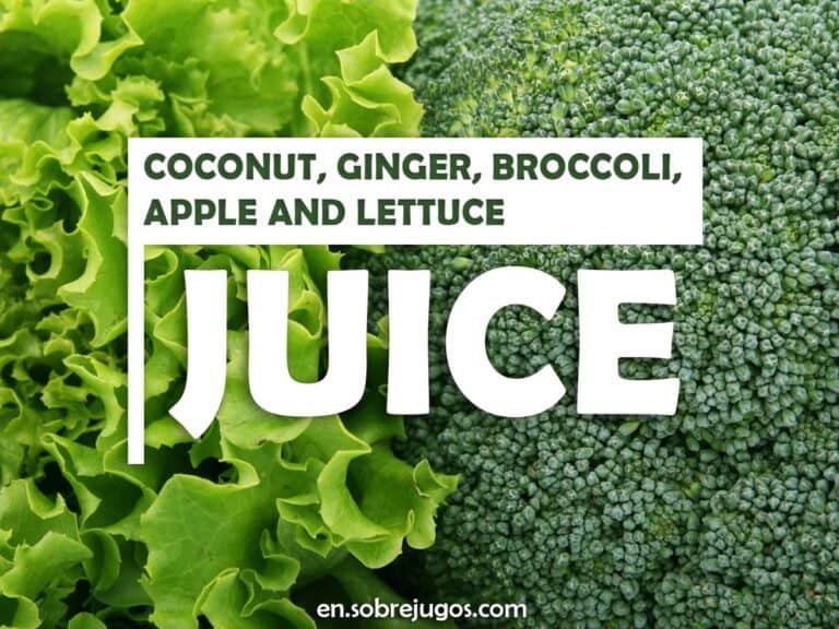 COCONUT, GINGER, BROCCOLI, APPLE AND LETTUCE JUICE