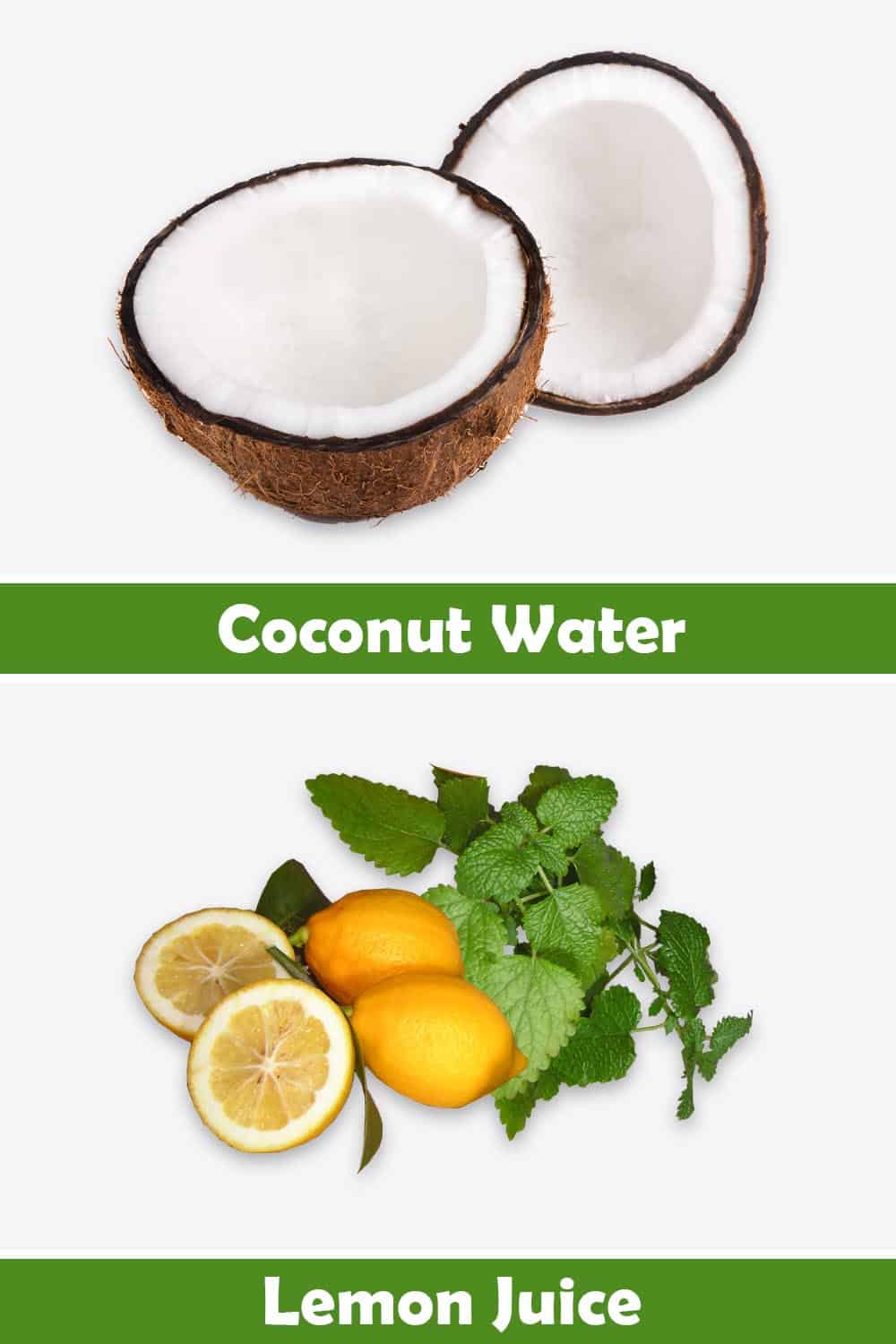 COCONUT WATER AND LEMON JUICE