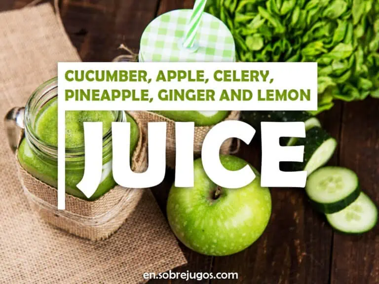 CUCUMBER, APPLE, CELERY, PINEAPPLE, GINGER AND LEMON JUICE