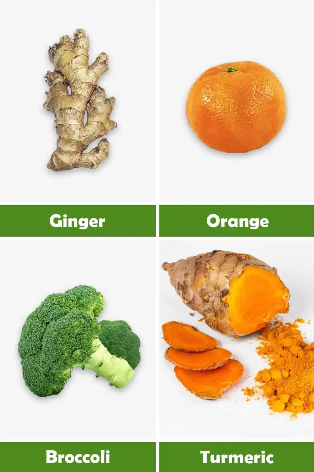 GINGER, ORANGE, BROCCOLI AND TURMERIC