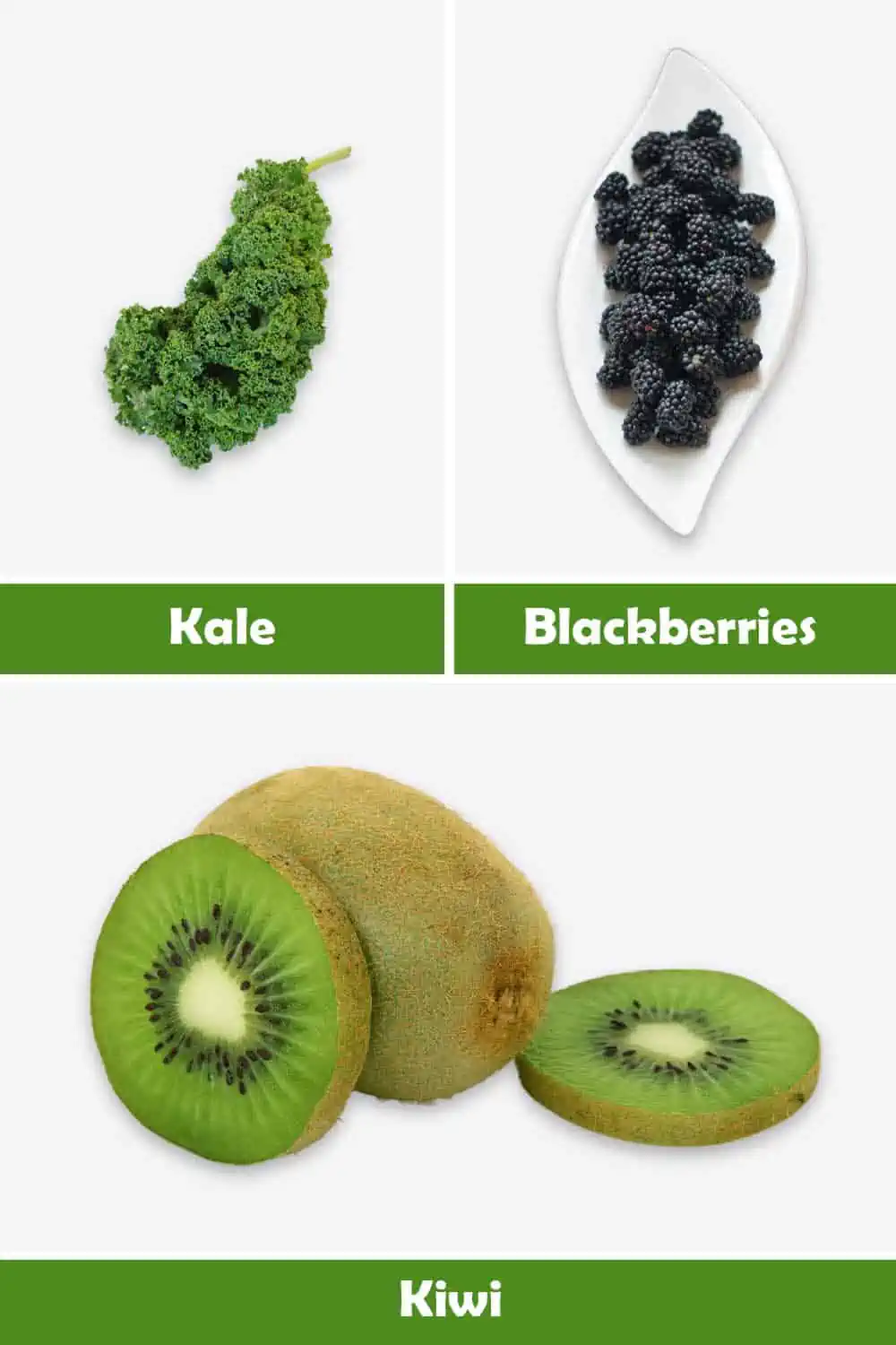 KALE, BLACKBERRIES AND KIWI