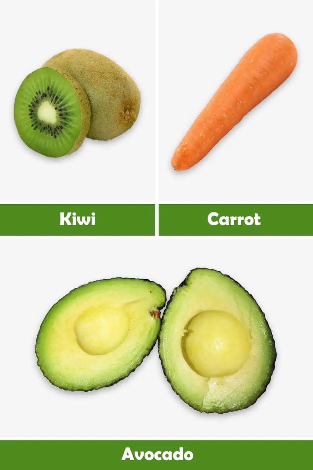 KIWI, CARROT AND AVOCADO