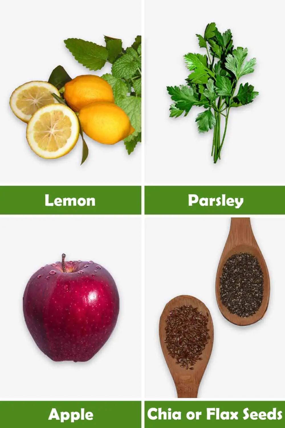 LEMON, PARSLEY, APPLE AND CHIA - FLAX SEEDS