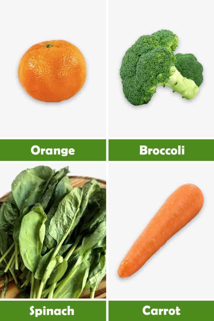 Orange, Broccoli, Spinach and Carrot Juice