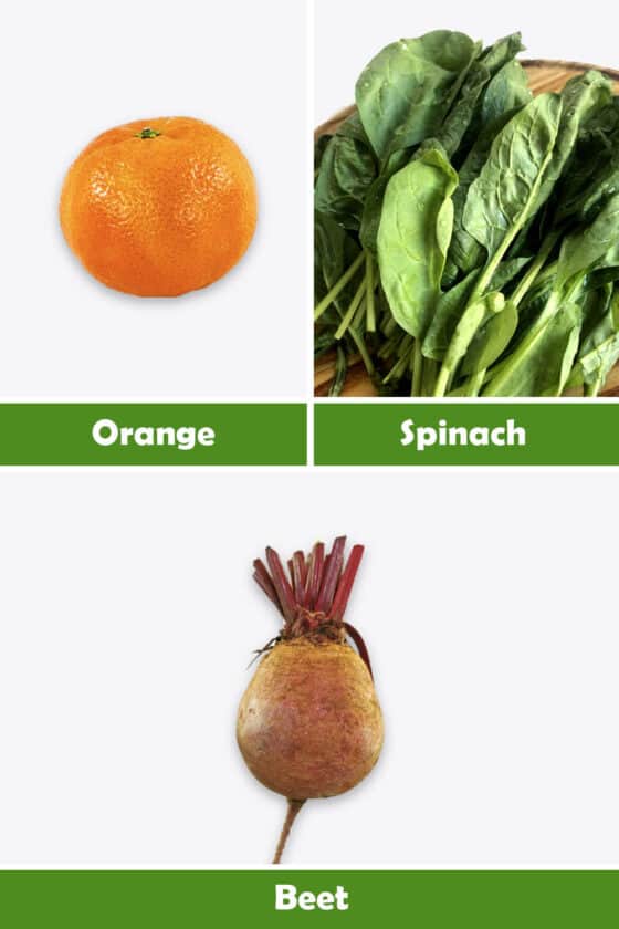 Spinach, Beet and Orange Juice