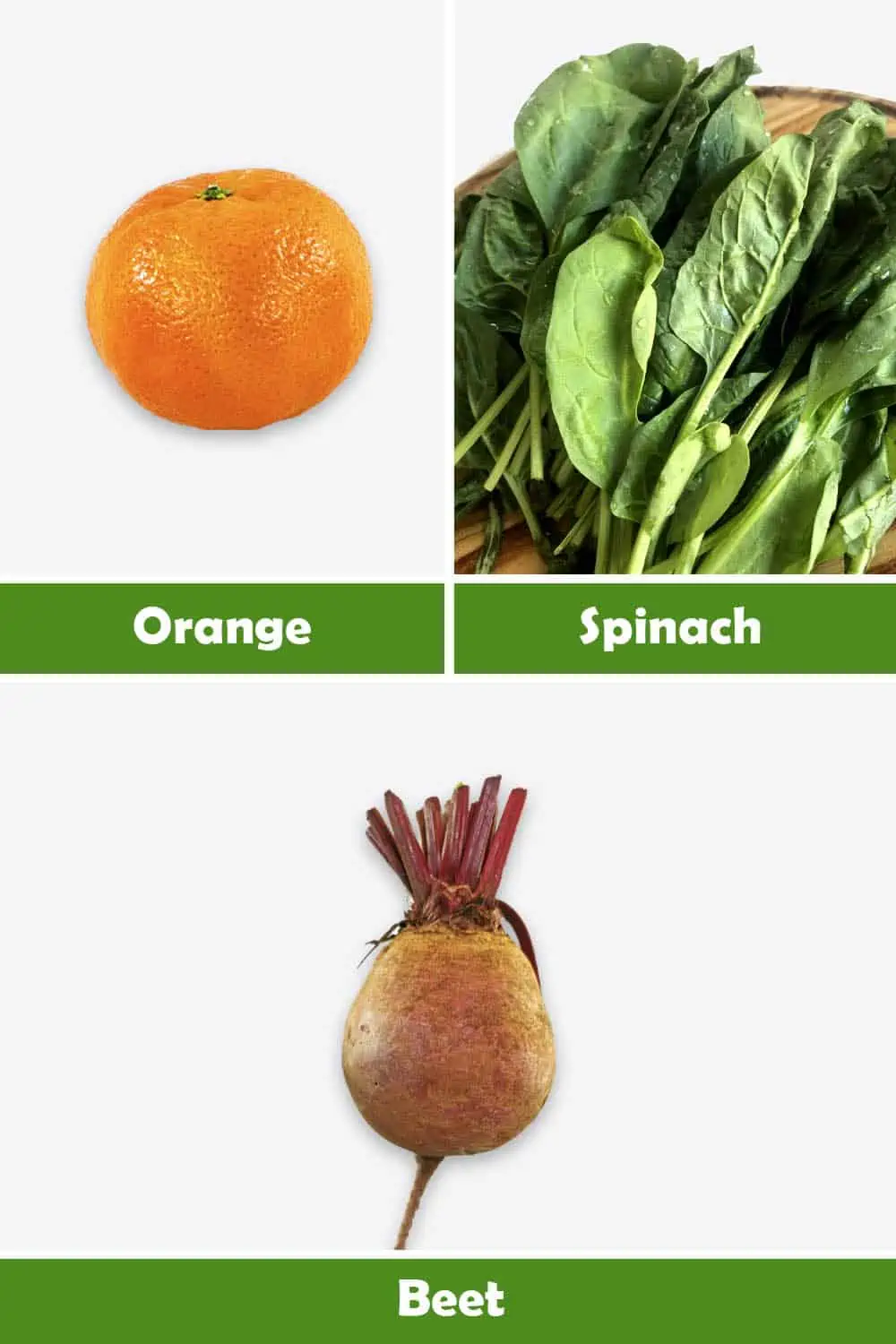 ORANGE, SPINACH AND BEET