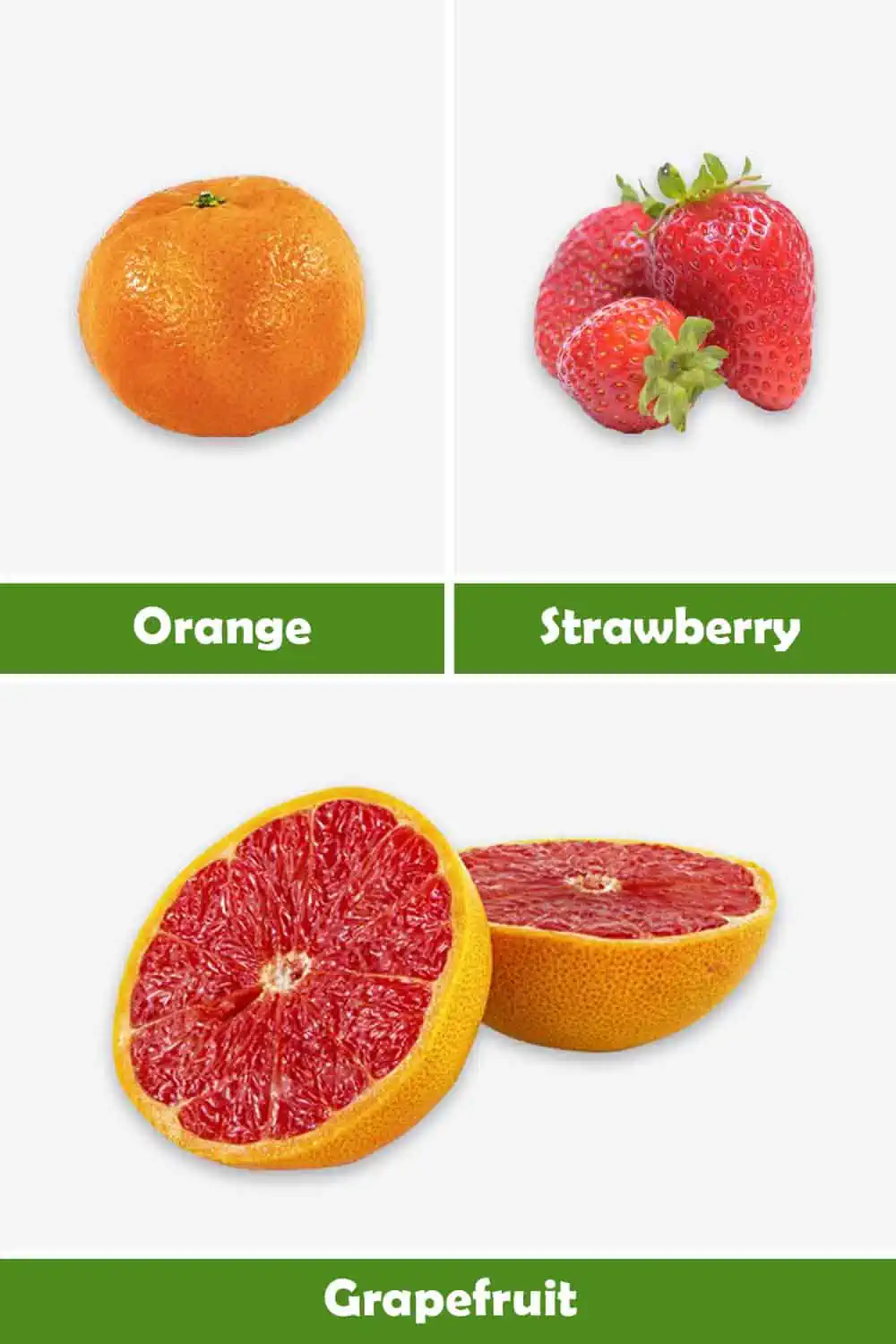 ORANGE, STRAWBERRY AND GRAPEFRUIT