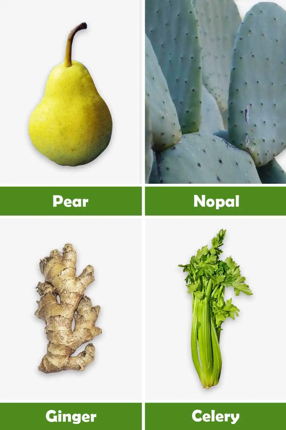 PEAR, NOPAL, GINGER AND CELERY