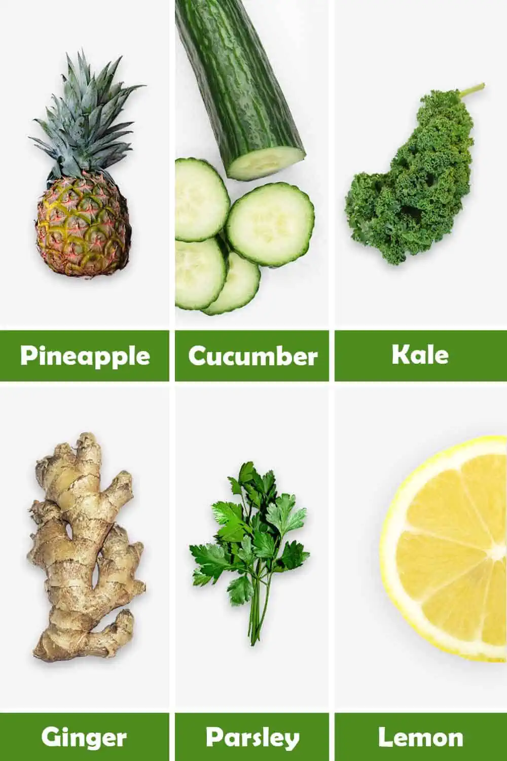 PINEAPPLE CUCUMBER KALE GINGER PARSLEY LEMON